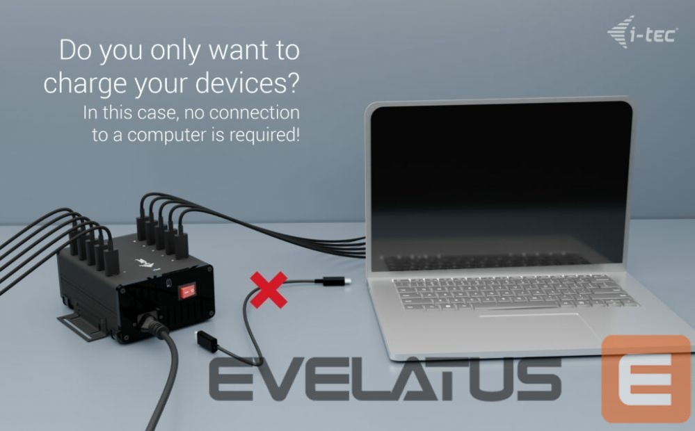 Datortehnikas aksesuāri I-TEC I-TEC USB-C/USB-A Charging HUB 10 Port