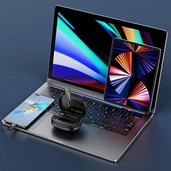 Bezvadu austiņas USAMS USAMS Bezprzewodowy mikrofon krawatowy ENC 2.4G Wireless Lavalier Microphone Lightning ZB244MKF01 (US-ZB244)
