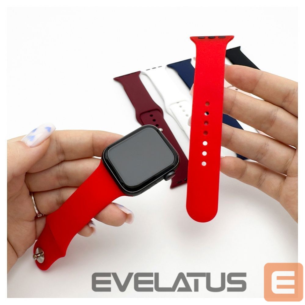 Siksniņa Evelatus Evelatus Watch 38/40/41mm Silicone Loop Watch Straps (132mm M/L) Red