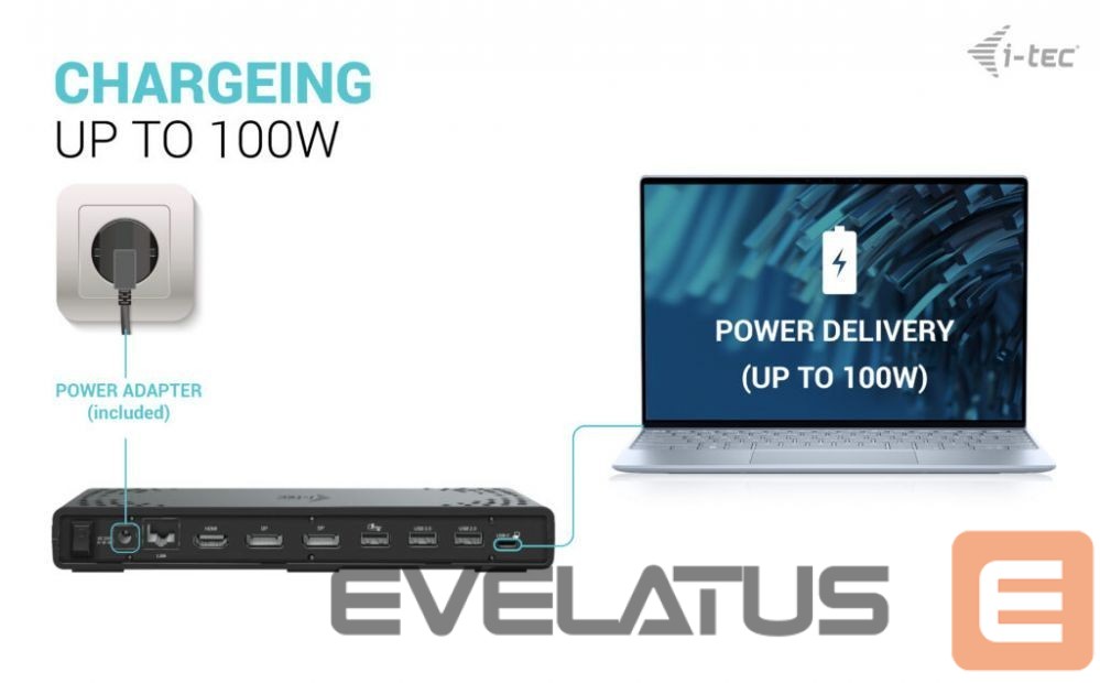 Datortehnikas aksesuāri I-TEC I-TEC USB-C Tripledock PD 100W