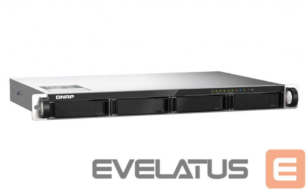 Zibatmiņa QNAP 4-Bay NAS TS-435XeU-4G Up to 4 HDD/SSD Hot-Swap, CN9130 / CN9131 ARMv8 Cortex-A72 Quad-Core, Processor frequency 2.2 GHz, 4 GB, DDR4, 2x10 Gigabit Ethernet SFP+; 2x2.5 Gigabit Ethernet; 2 x M.2 2280 1x PCIe Gen 3; 2x USB 3.2 Gen 1; 2x USB 2.0