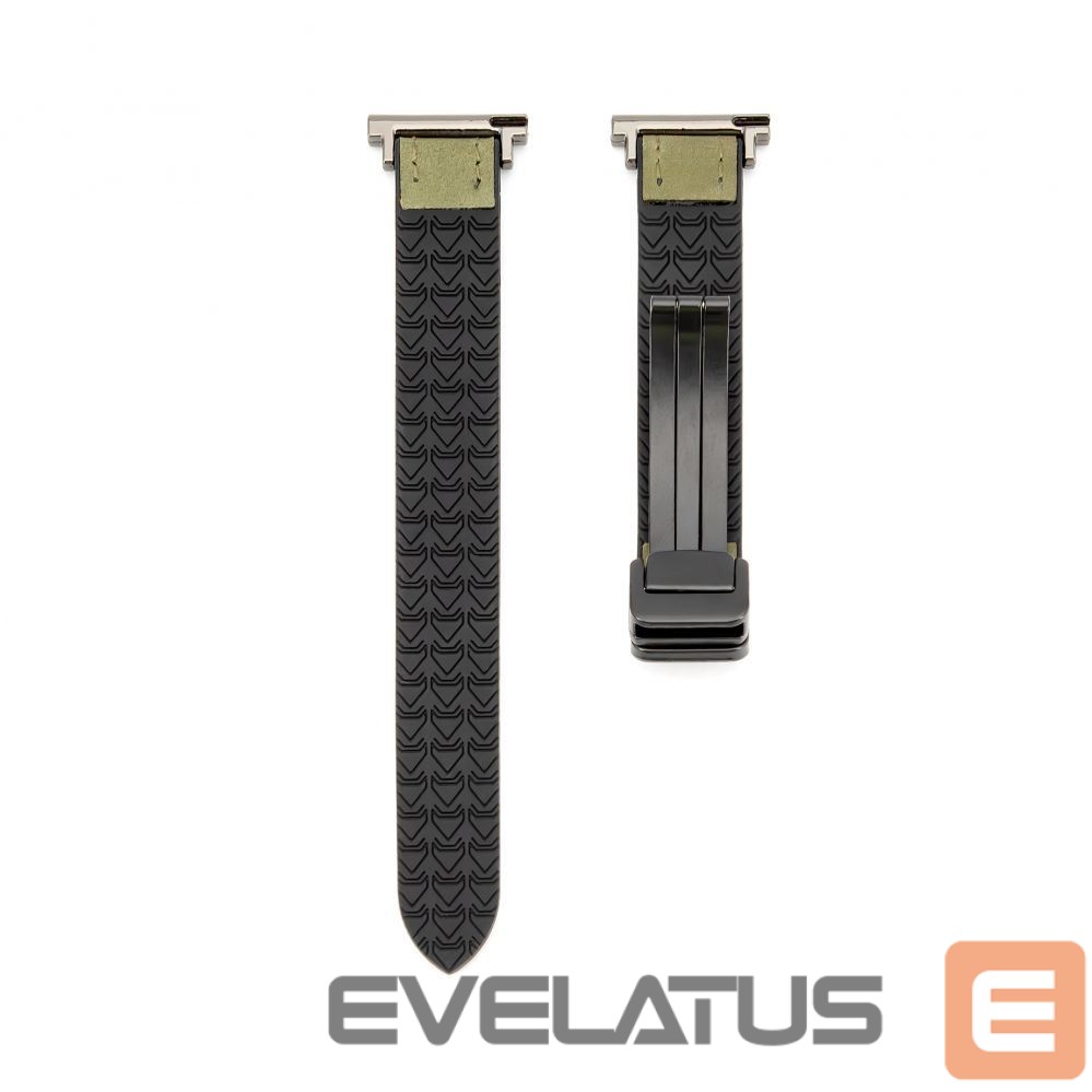 Siksniņa Connect 22mm Silicone Leather Watch Strap with Magnetic Forest Green