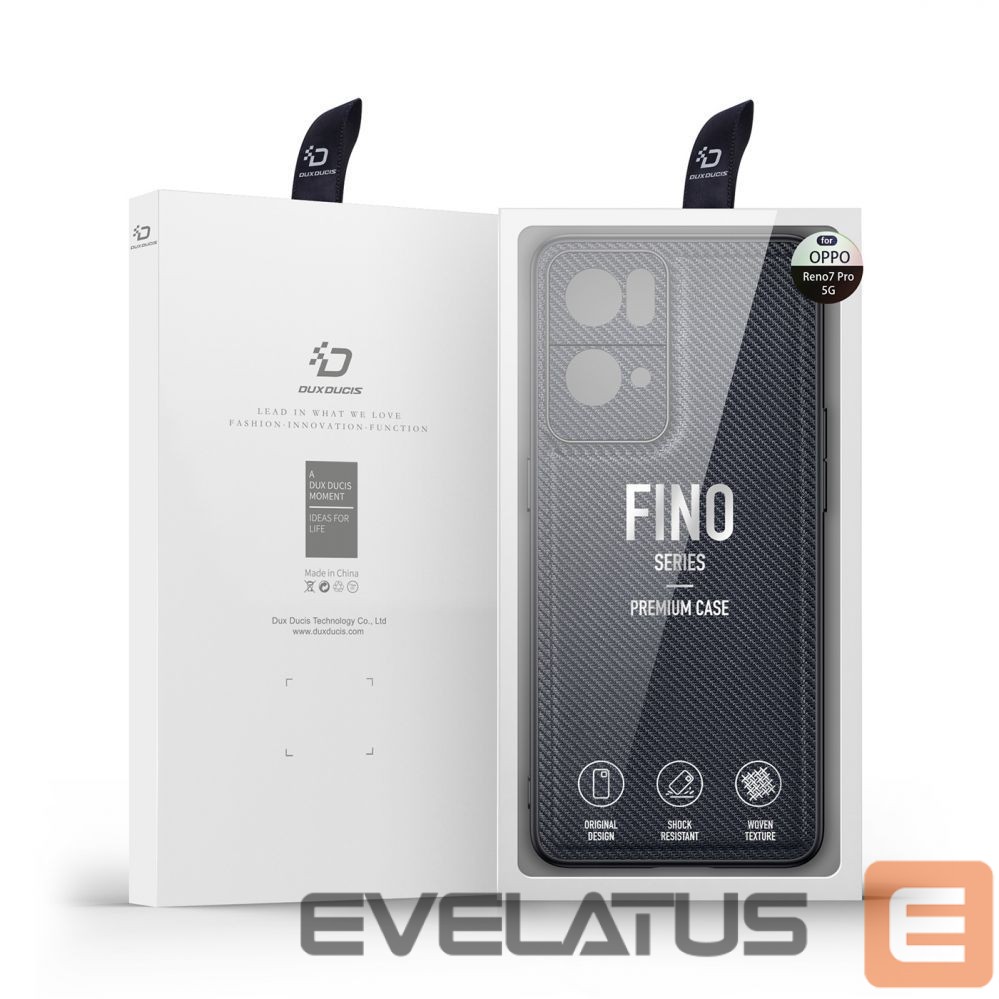 Aizmugurējais vāciņš Dux Ducis Dux Ducis Fino case cover covered with nylon material Oppo Reno7 Pro 5G black
