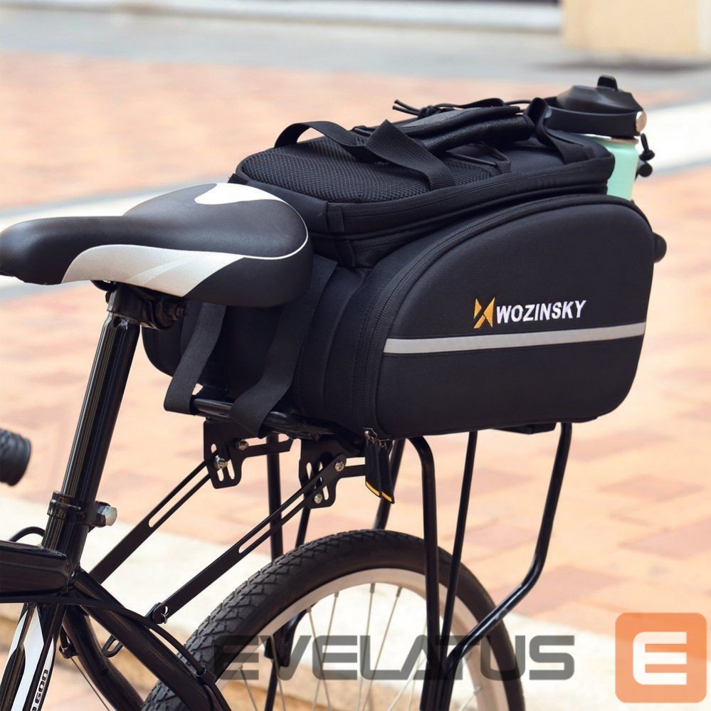Piederums velosipēdiem Wozinsky Wozinsky large bike rack bag 35l + rain cover black (WBB19BK)