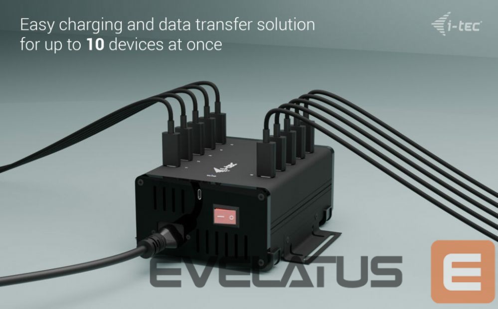 Datortehnikas aksesuāri I-TEC I-TEC USB-C/USB-A Charging HUB 10 Port