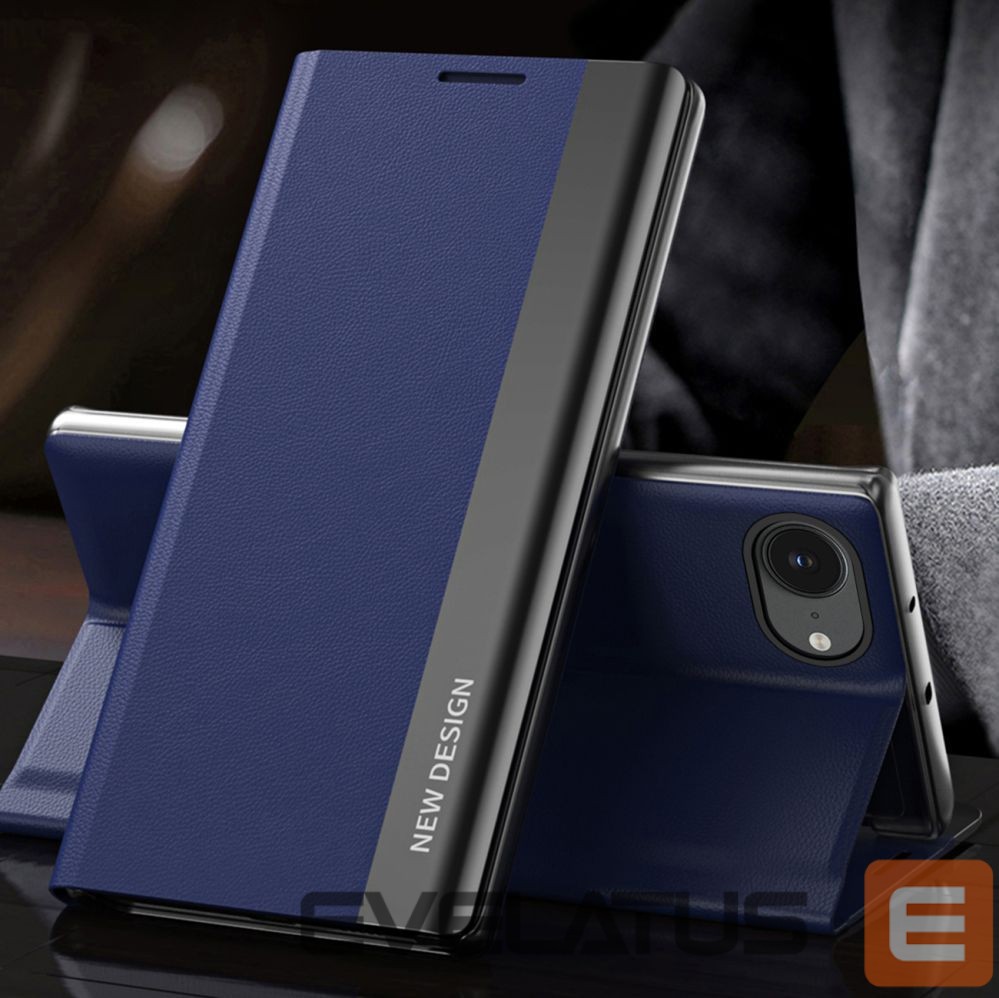 Aizmugurējais vāciņš Hurtel Sleep Case Pro for iPhone 16e with Flip and Stand - Blue