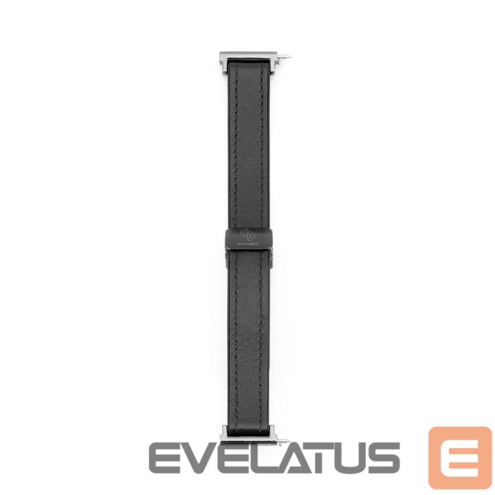 Siksniņa Connect 22mm Silicone Leather Watch Strap with Magnetic Black