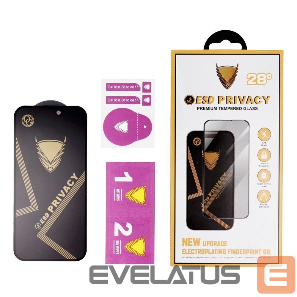 Aizsargstikls OG OG 6D Premium Privacy Glass - for Iphone 17 Pro black