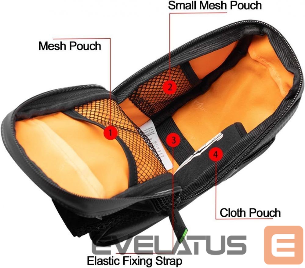 Piederums velosipēdiem Rockbros Rockbros C7-1 waterproof bicycle bag with saddle mounting 1.5l - black