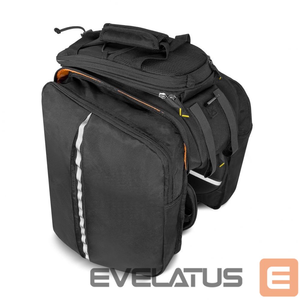 Piederums velosipēdiem Wozinsky Wozinsky large bike rack bag 35l + rain cover black (WBB19BK)