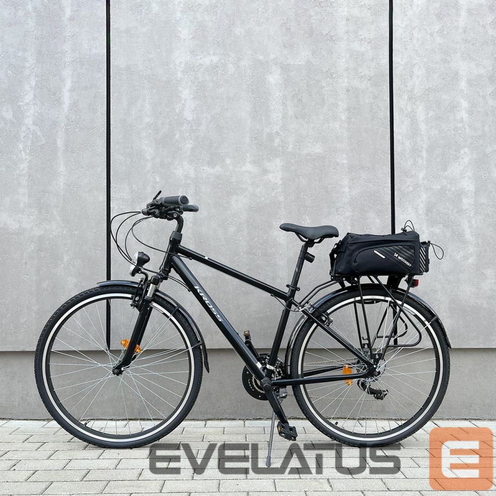 Piederums velosipēdiem Wozinsky Wozinsky Bike Pannier Rack Bag with Shoulder Strap 9L (Rain Cover Included) Black (WBB22BK)