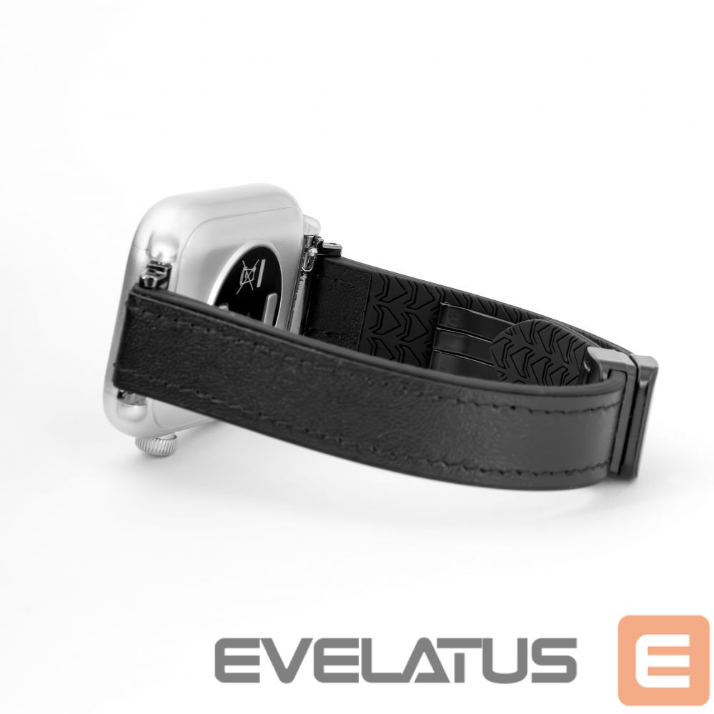 Siksniņa Connect 22mm Silicone Leather Watch Strap with Magnetic Black