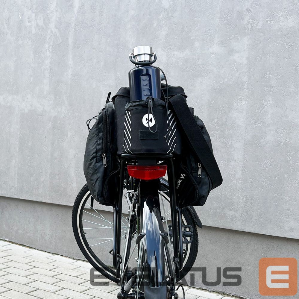Piederums velosipēdiem Wozinsky Wozinsky Bike Pannier Rack Bag with Shoulder Strap 9L (Rain Cover Included) Black (WBB22BK)