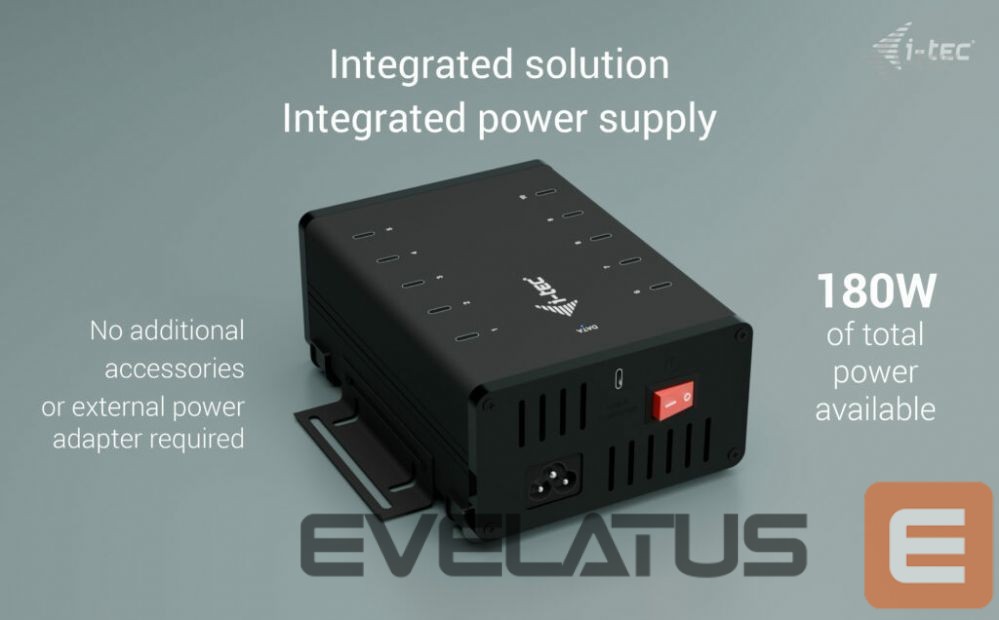 Datortehnikas aksesuāri I-TEC I-TEC USB-C/USB-A Charging HUB 10 Port