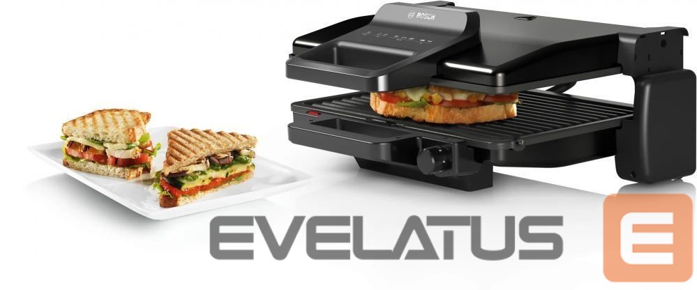 Galda grils Bosch | TCG3323 | Contact grill | 2000 W | Black