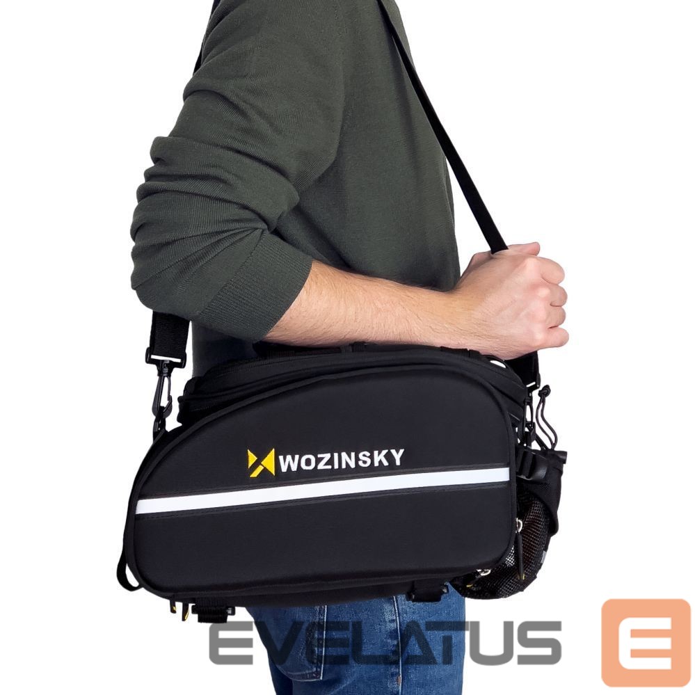 Piederums velosipēdiem Wozinsky Wozinsky large bike rack bag 35l + rain cover black (WBB19BK)