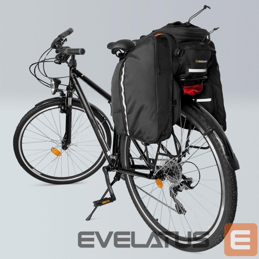 Piederums velosipēdiem Wozinsky Wozinsky large bike rack bag 35l + rain cover black (WBB19BK)