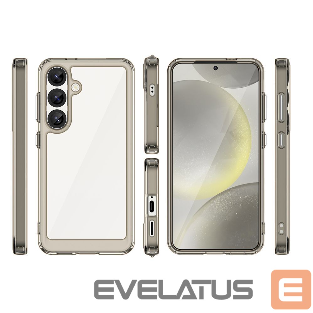 Aizmugurējais vāciņš Hurtel Outer Space Case for Samsung Galaxy S25 Edge Flexible Frame Cover - Translucent, Black