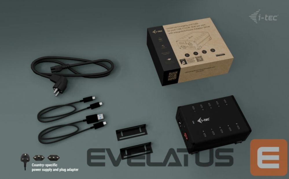 Datortehnikas aksesuāri I-TEC I-TEC USB-C/USB-A Charging HUB 10 Port