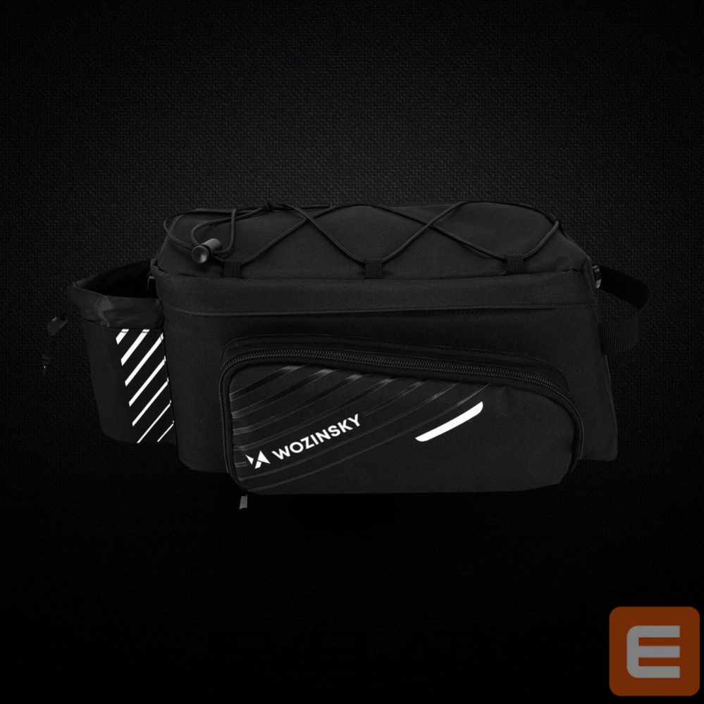 Piederums velosipēdiem Wozinsky Wozinsky Bike Pannier Rack Bag with Shoulder Strap 9L (Rain Cover Included) Black (WBB22BK)