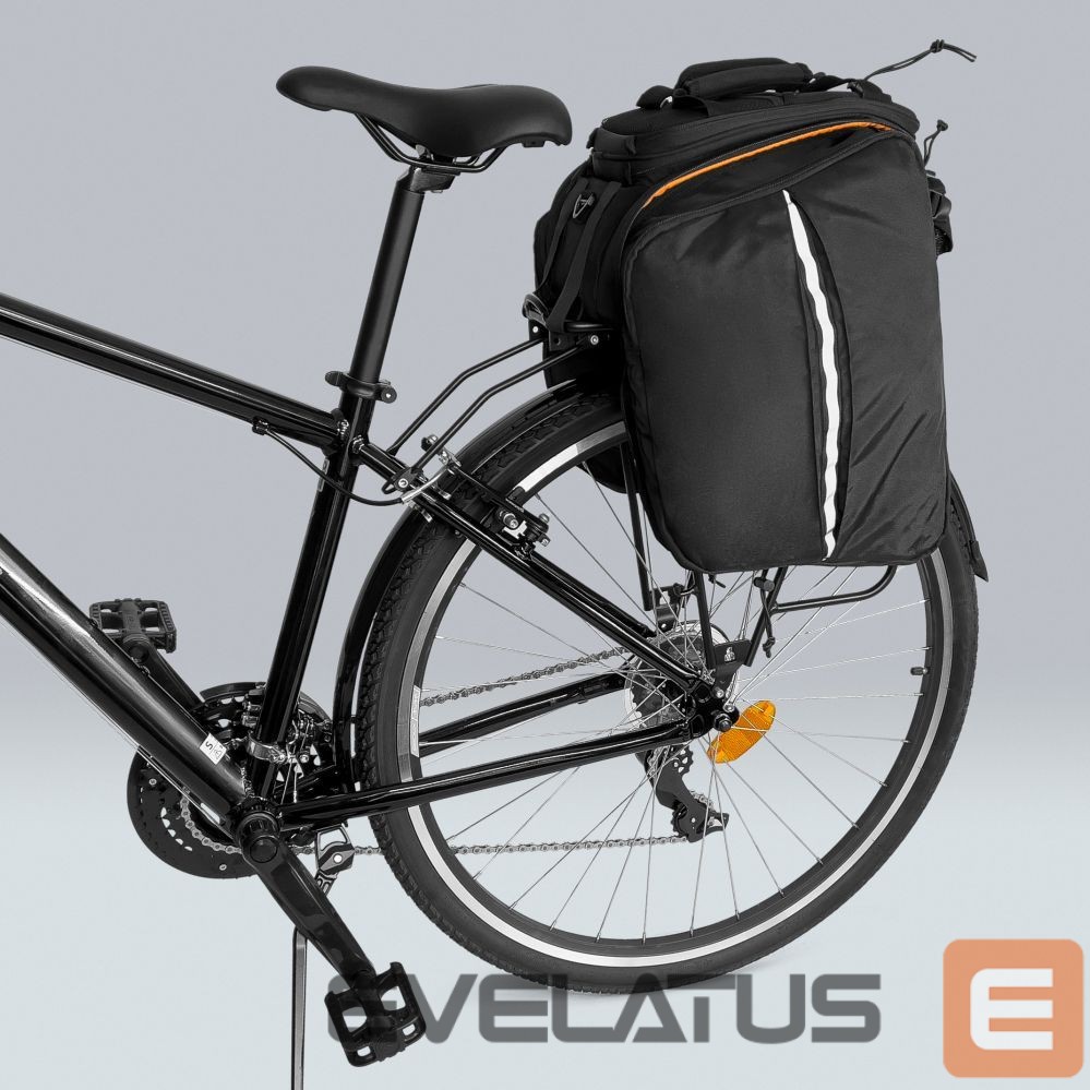 Piederums velosipēdiem Wozinsky Wozinsky large bike rack bag 35l + rain cover black (WBB19BK)