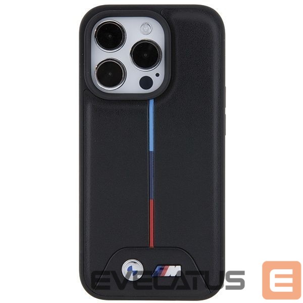 Aizmugurējais vāciņš BMW BMW Quilted Tricolor iPhone 15 Pro Case - Black