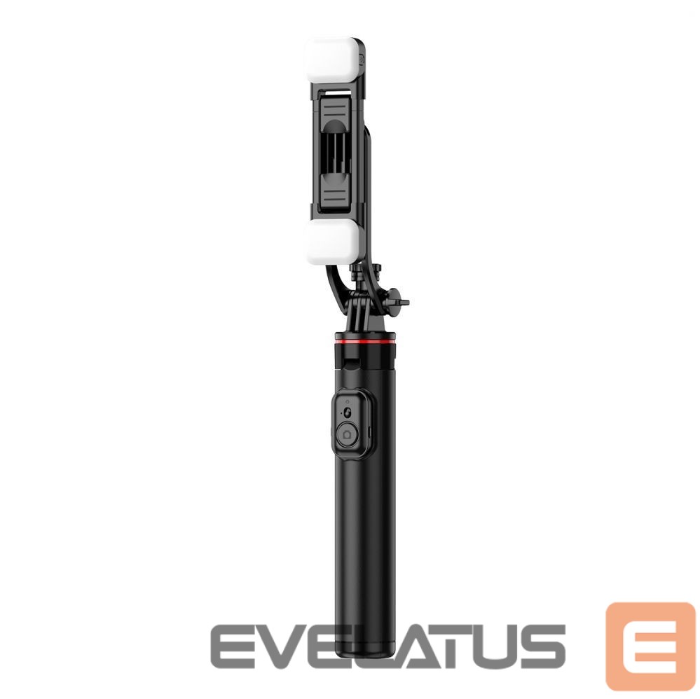 Foto un video aksesuārs Hurtel Selfie stick WC12YDS 1.3m aluminum alloy telescopic tripod with dual lamp and phone holder - black