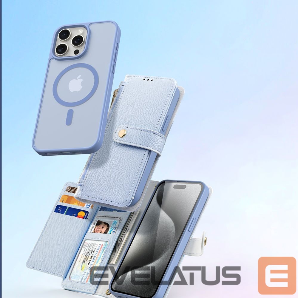 Aizmugurējais vāciņš Dux Ducis Dux Ducis Lawa Leather Case for iPhone 15 Pro - Blue