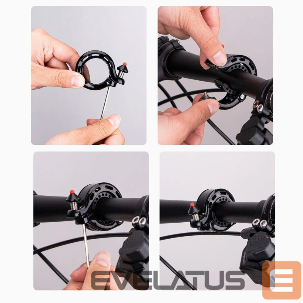 Piederums velosipēdiem Rockbros Rockbros 34210028001 Q-shaped bicycle bell - black