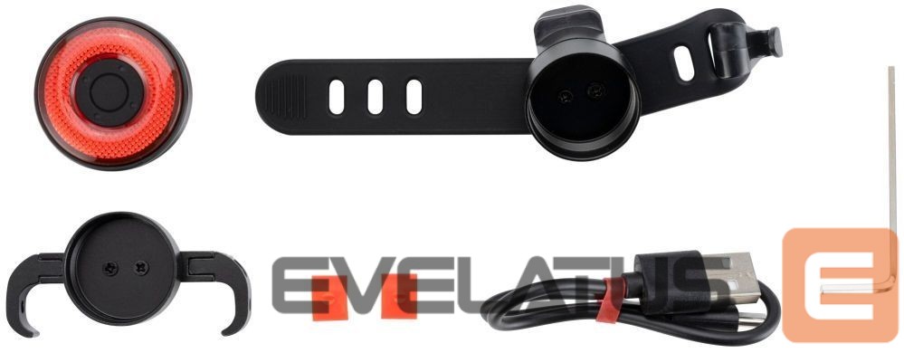 Piederums velosipēdiem Rockbros Rockbros Q5 Rear Bike Light with Intelligent Stop System - Black