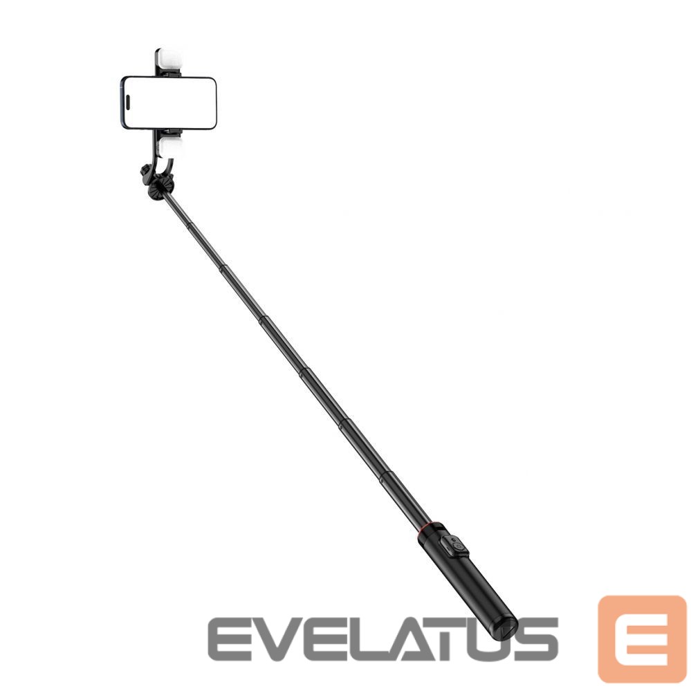 Foto un video aksesuārs Hurtel Selfie stick WC12YDS 1.3m aluminum alloy telescopic tripod with dual lamp and phone holder - black