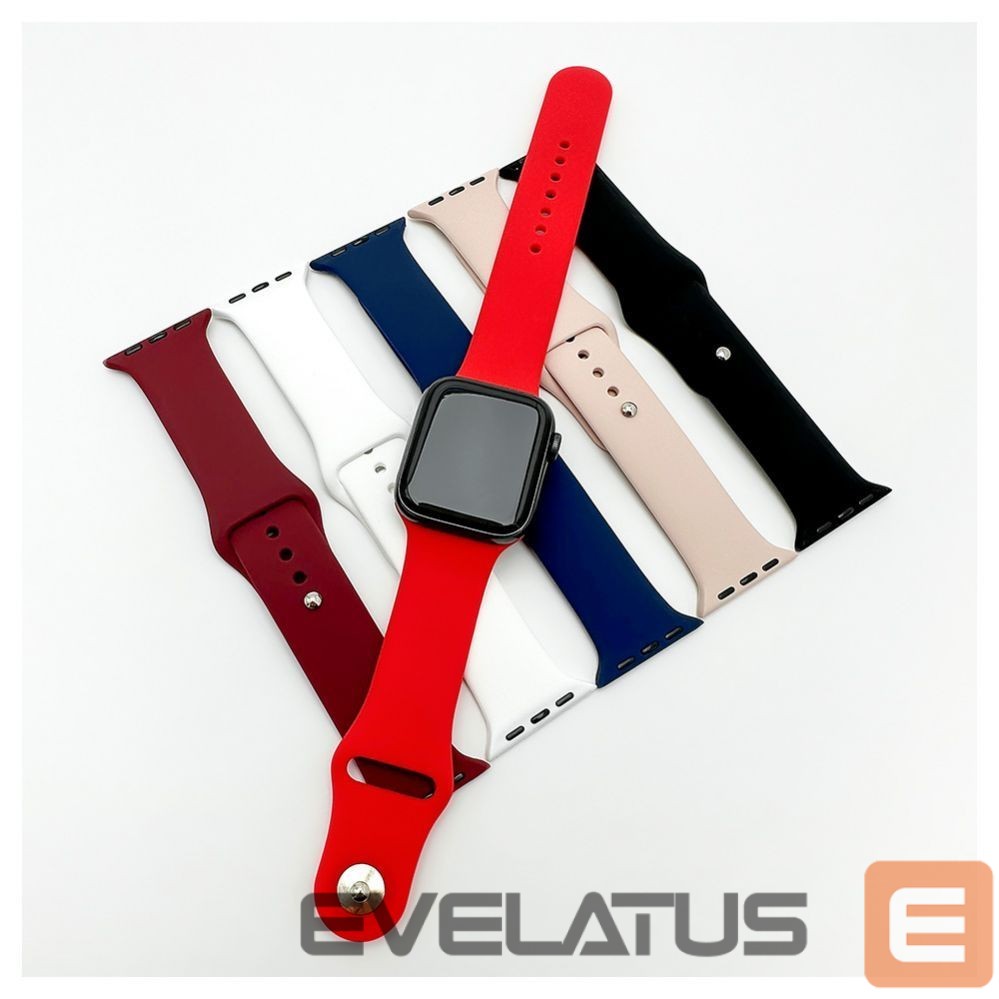 Siksniņa Evelatus Evelatus Watch 38/40/41mm Silicone Loop Watch Straps (132mm M/L) Red