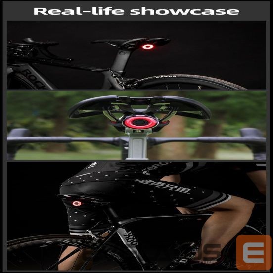 Piederums velosipēdiem Rockbros Rockbros Q5 Rear Bike Light with Intelligent Stop System - Black