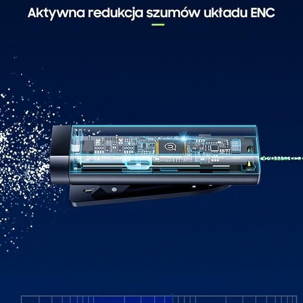 Bezvadu austiņas USAMS USAMS Bezprzewodowy mikrofon krawatowy ENC 2.4G Wireless Lavalier Microphone Lightning ZB244MKF01 (US-ZB244)