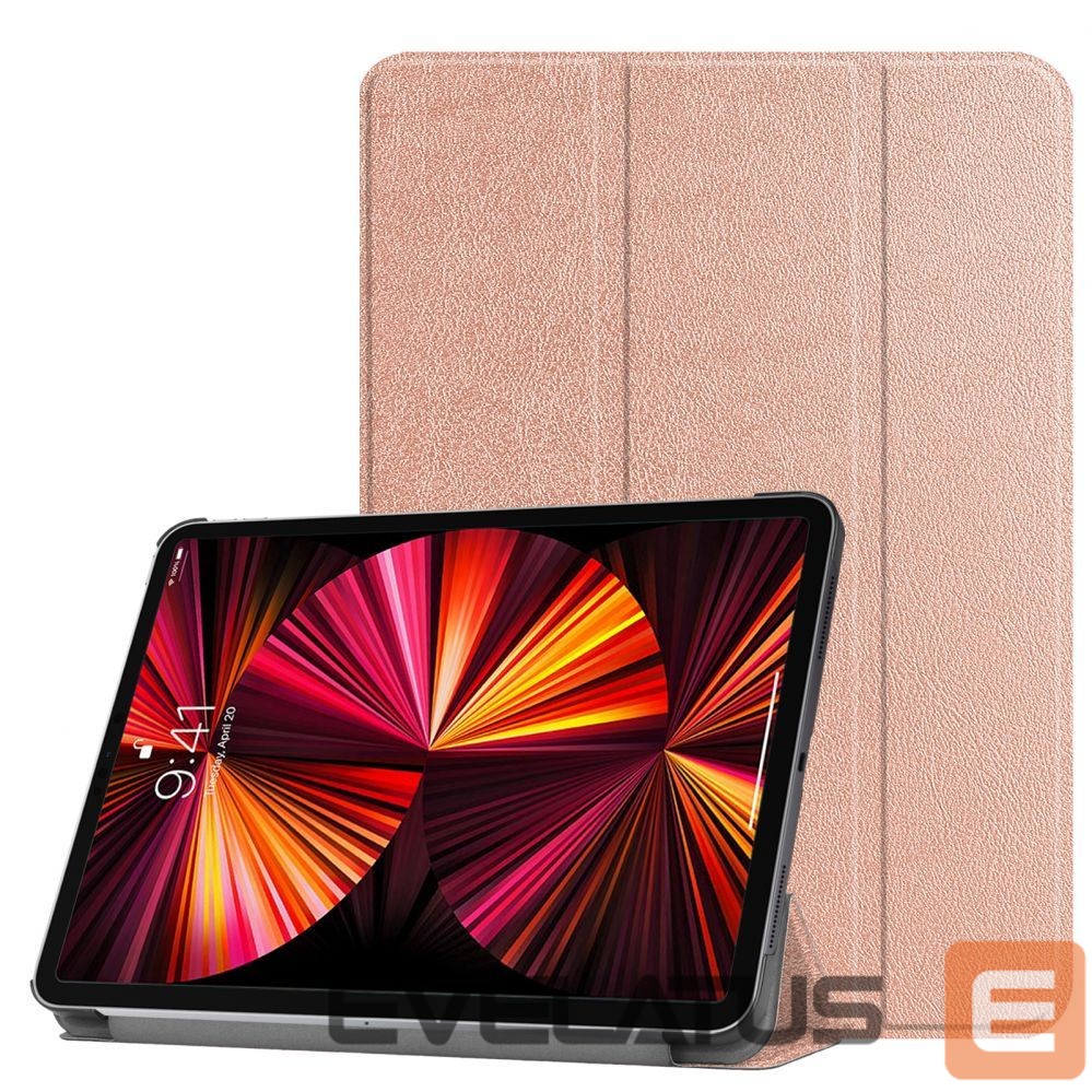 Maciņš grāmata iLike MatePad SE 10.1 Tri-Fold Eco-Leather Stand Case Rose Gold