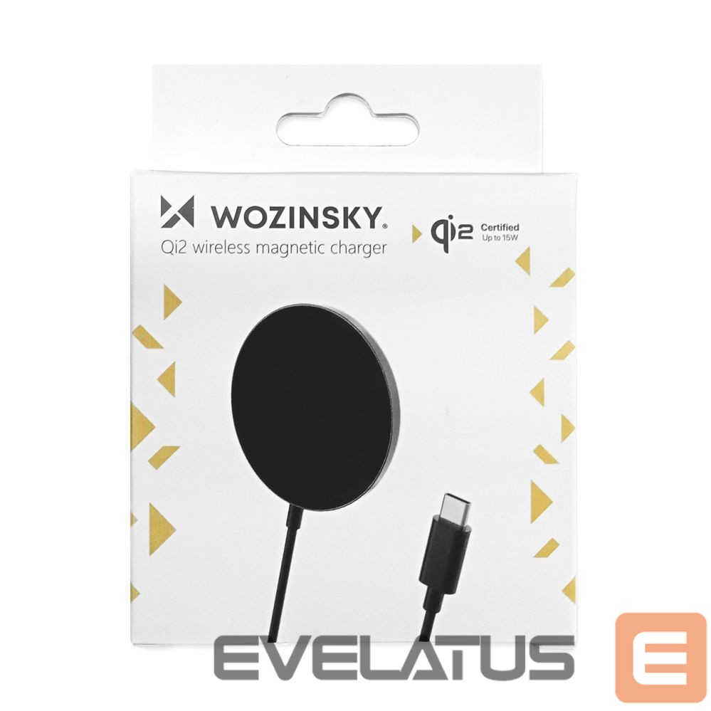 Adapteris Wozinsky Wozinsky 15W Wireless Qi2 Inductive Charger - Black