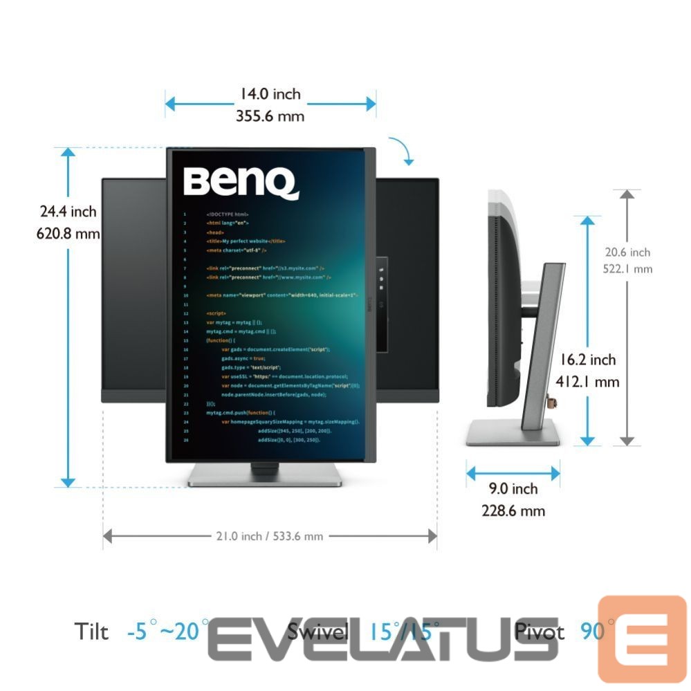 Monitori Beno BENQ RD240Q 24.1inch IPS WQXGA