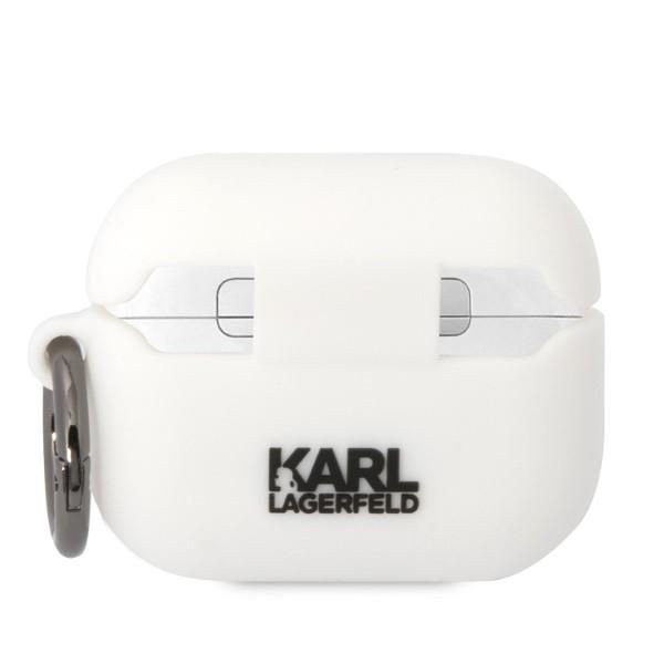 Bezvadu austiņas Karl Lagerfeld Karl Lagerfeld KLAPRUNIKH AirPods Pro cover white/white Silicone Karl Head 3D