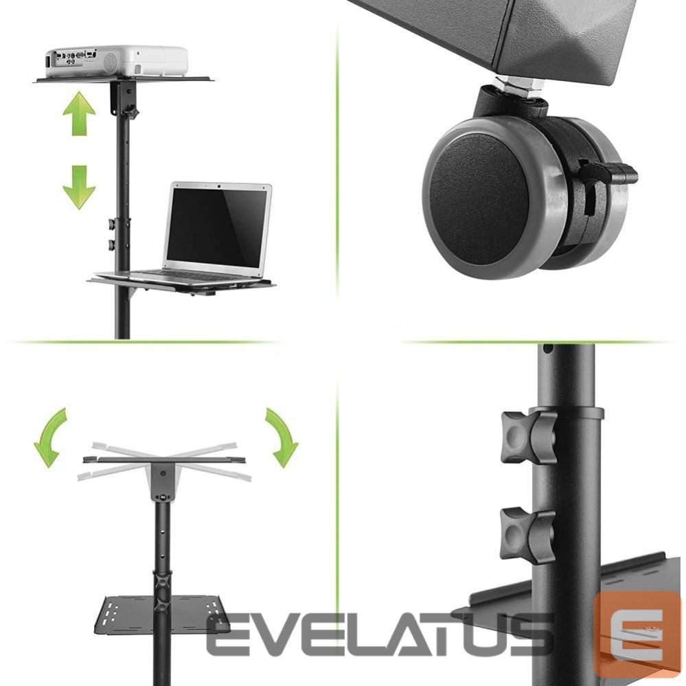 Ekrāna aizsardzība Techly TECHLY Universal Adjustable Trolley