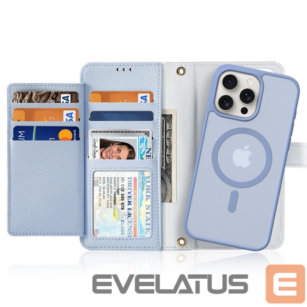 Aizmugurējais vāciņš Dux Ducis Dux Ducis Lawa Leather Case for iPhone 15 Pro - Blue
