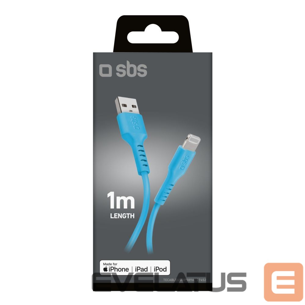 Kabelis SBS SBS TECABLEUSBIP589A USB-A - Lightning Cable - Blue