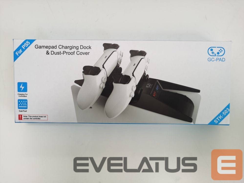 Kontrolieris iLike P-5 Dual & Fast Controller Charging Station for Sony PlayStation 5 PS5 Black