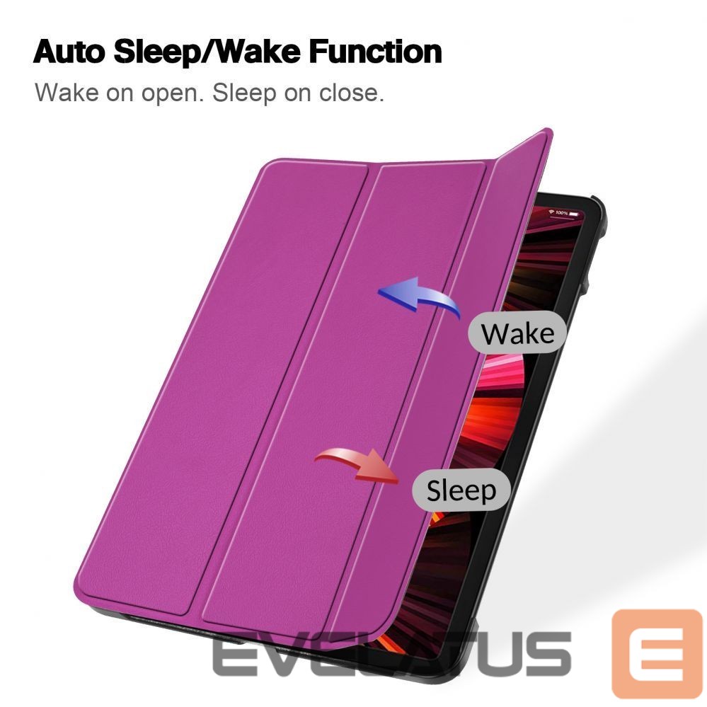 Maciņš grāmata iLike Tab P12 12.7 Tri-Fold Eco-Leather Stand Case Purple