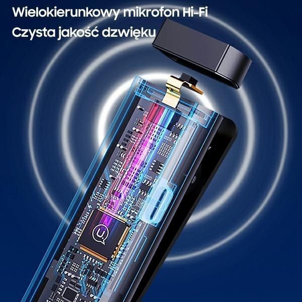 Bezvadu austiņas USAMS USAMS Bezprzewodowy mikrofon krawatowy ENC 2.4G Wireless Lavalier Microphone Lightning ZB244MKF01 (US-ZB244)