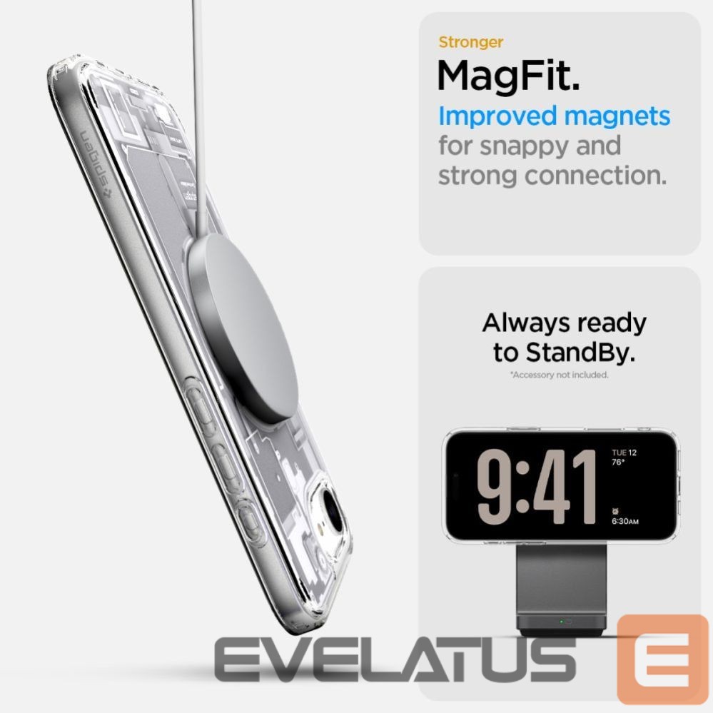 Aizmugurējais vāciņš Spigen Spigen Ultra Hybrid MagSafe Case for iPhone 16e Zero One - White