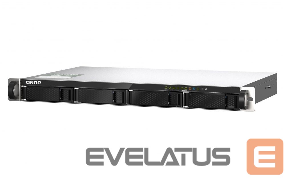 Zibatmiņa QNAP 4-Bay NAS TS-435XeU-4G Up to 4 HDD/SSD Hot-Swap, CN9130 / CN9131 ARMv8 Cortex-A72 Quad-Core, Processor frequency 2.2 GHz, 4 GB, DDR4, 2x10 Gigabit Ethernet SFP+; 2x2.5 Gigabit Ethernet; 2 x M.2 2280 1x PCIe Gen 3; 2x USB 3.2 Gen 1; 2x USB 2.0
