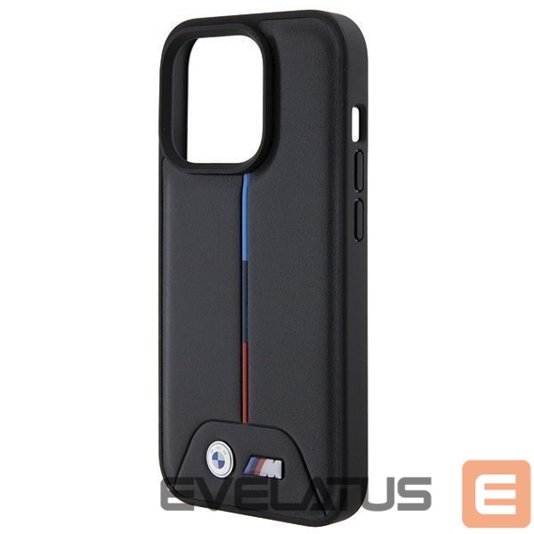 Aizmugurējais vāciņš BMW BMW Quilted Tricolor iPhone 15 Pro Case - Black