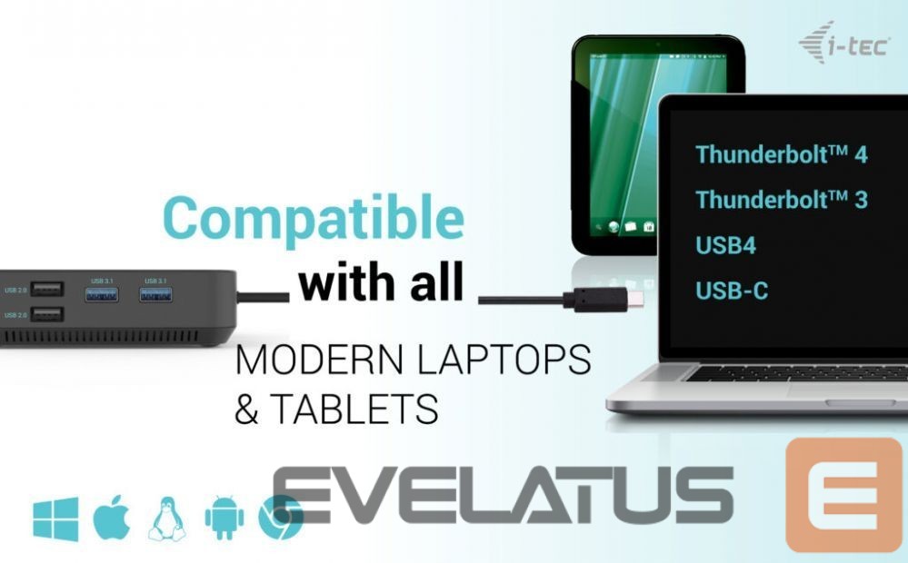 Datortehnikas aksesuāri I-TEC I-TEC USB-C HDMI Dual DP Docking Station