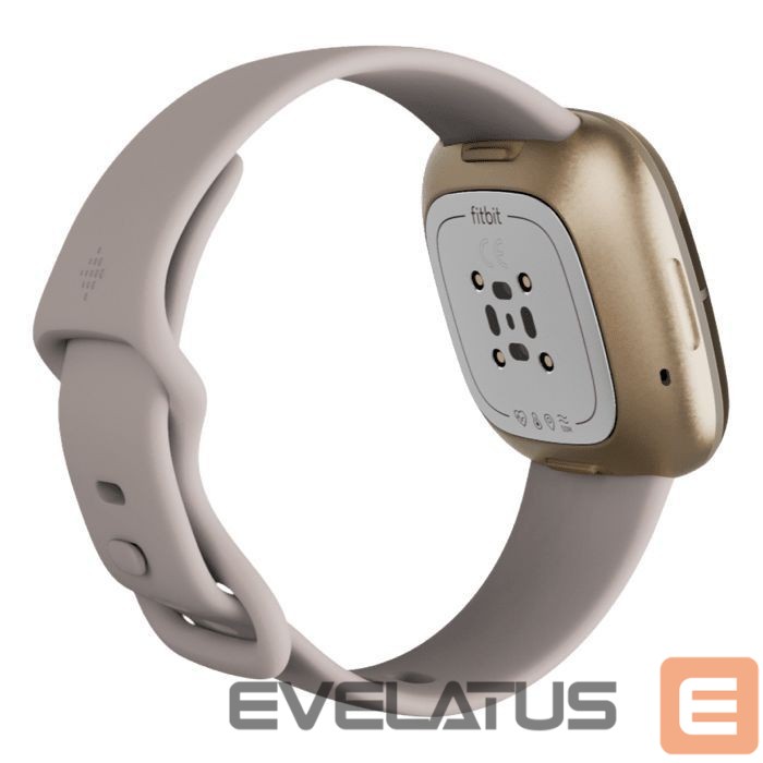 Viedpulksteni Fitbit Sense Lunar Soft Gold Stainless Steel White