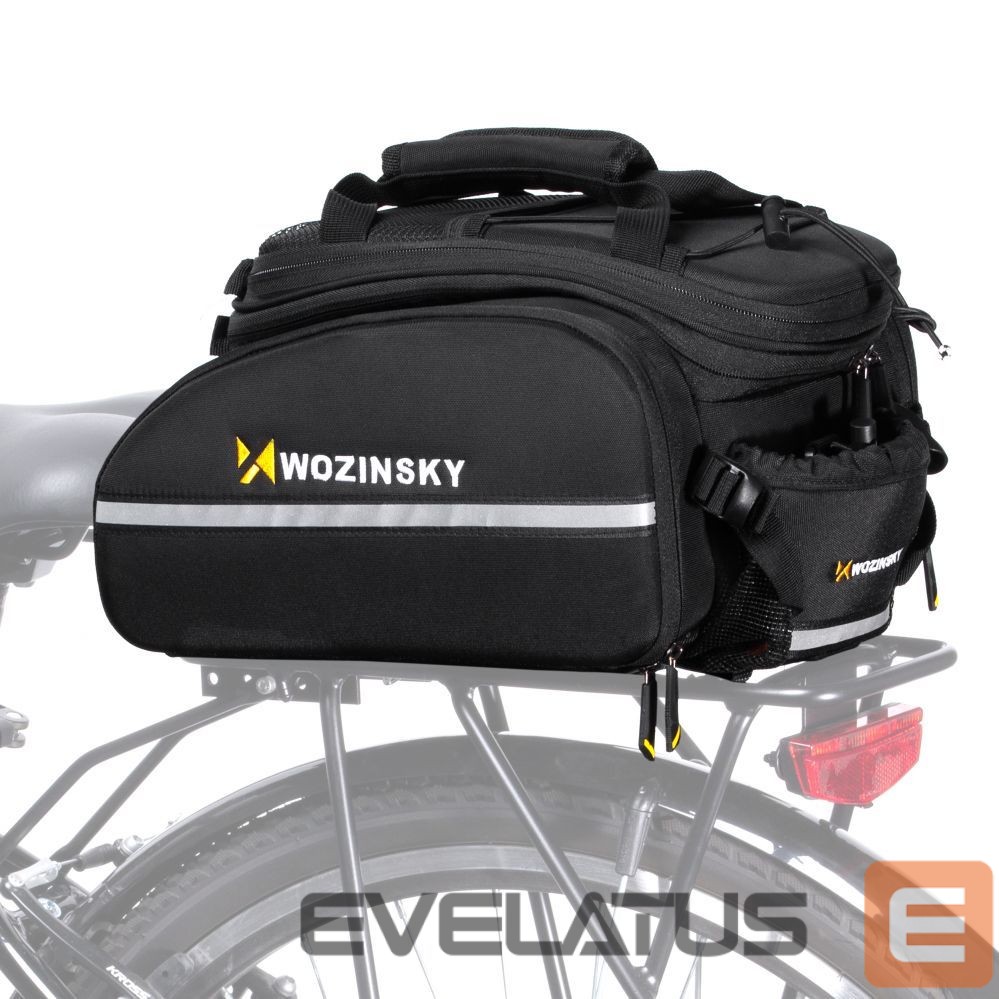 Piederums velosipēdiem Wozinsky Wozinsky large bike rack bag 35l + rain cover black (WBB19BK)
